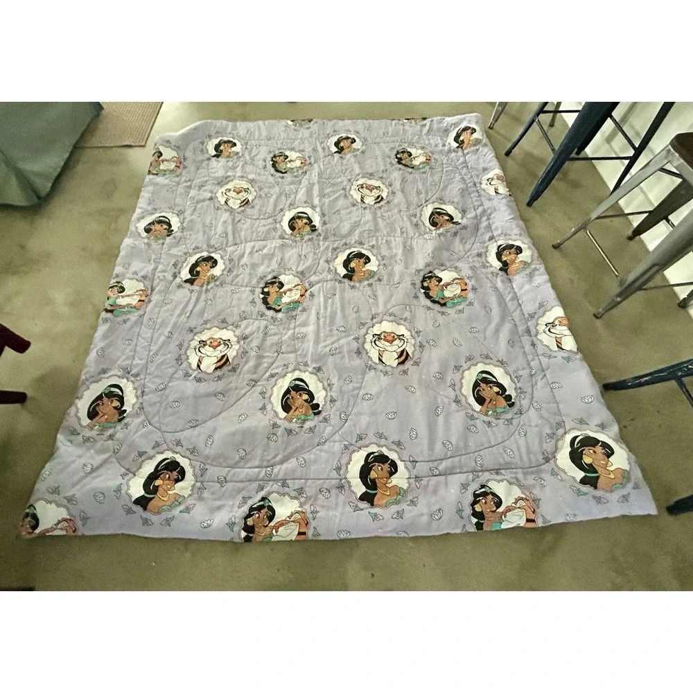 Vintage Disney Aladdin Jasmine & Rajah Full Comforter Fitted Sheet Pillowcases